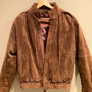 BROWN LEATHER JACKET VINTAGE POUR LE SPORT MEN'S